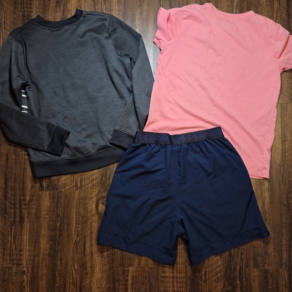 Under Armour Bundle Sweat Shirt T-Shirt And Shorts All Size Medium - Picture 2 of 8